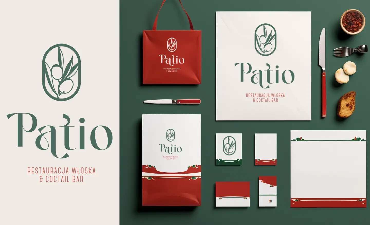 branding dla restauracji Patio z Zamościa