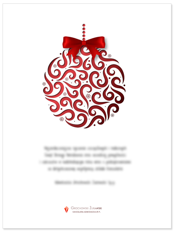 Projekty graficzne świątecznych kartek dla kancelarii