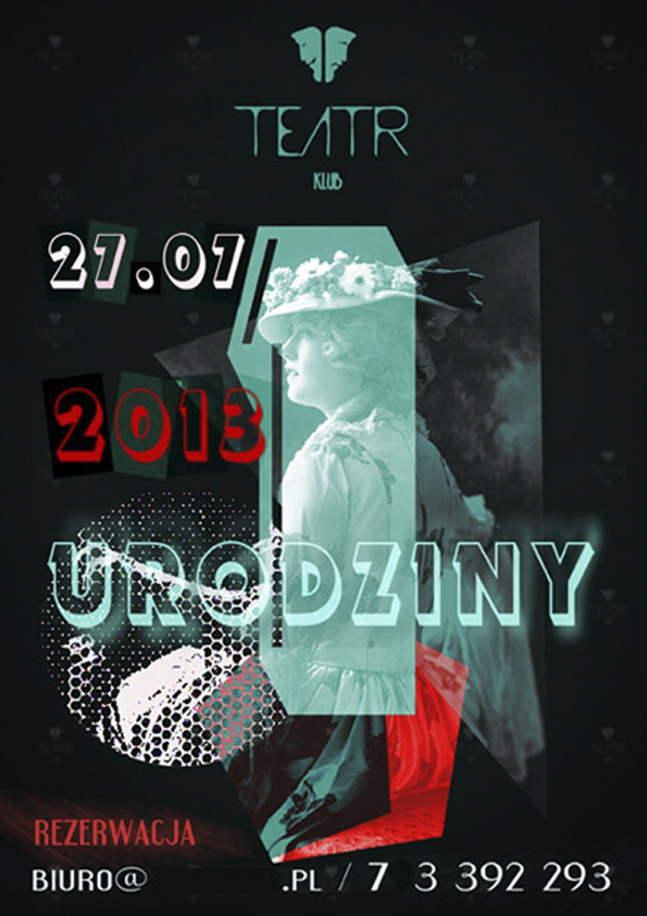 Projekt plakatu reklamowego dla muzycznego klubu TERATR z Wrocławia