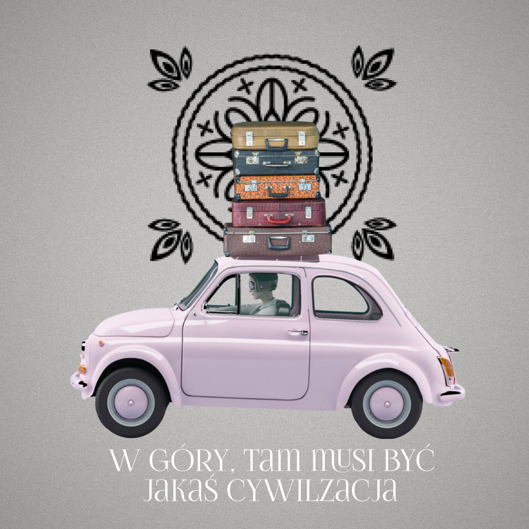 Projekt grafiki: logo willi, samochód, walizki